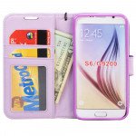 Wholesale Samsung Galaxy S6 Classic Flip Leather Wallet Case with Strap (Purple)